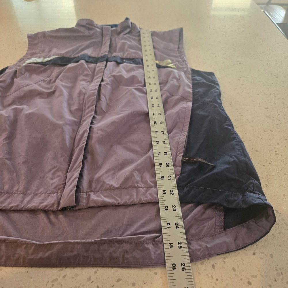 Nike Vest Womens Large L Running Purple Navy Full Zip Mesh Lined Windbreaker - Picture 10 of 10